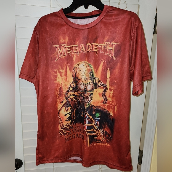 MEGADETH 3d all over print shirt 35 YEARS OF MEGADETH adult large preowned - Picture 1 of 7
